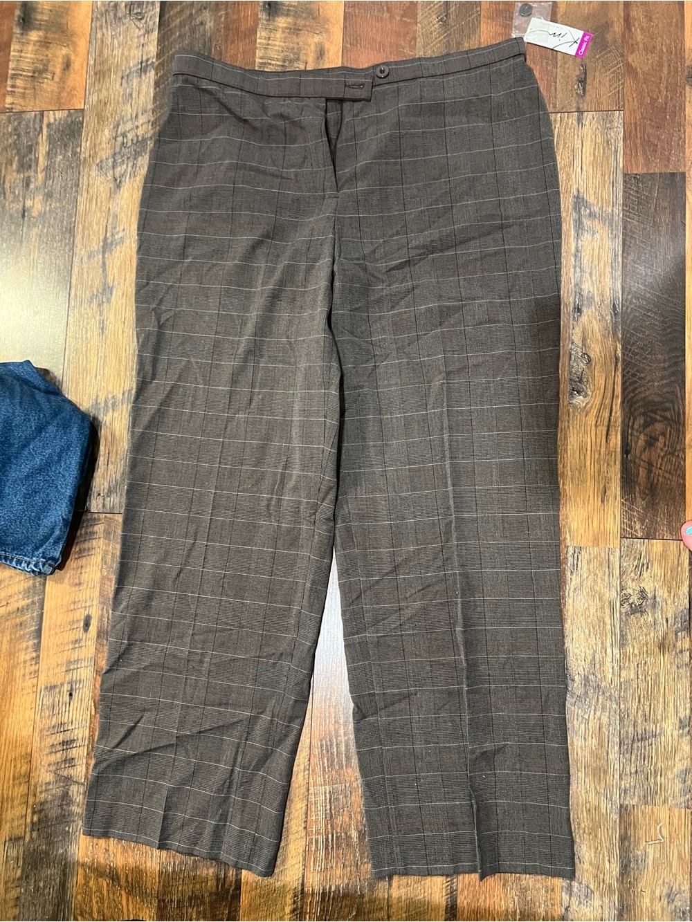 Women’s Brown Windowpane Dress Pants